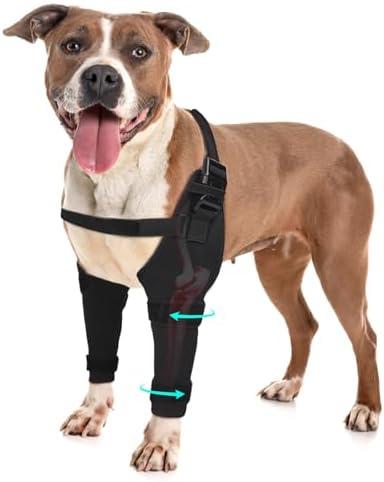 Dog Elbow Protector Brace, Dog Leg Sleeves Anti-Licking for Hygroma, Calluses & Arthritis Relief–Adjustable Dogs Elbows Pads & Shoulder Brace for Elbow Dysplasia and Injury Recovery, Both Leg L/XL