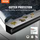 VEVOR Gutter Guard, 5 inch Width, Aluminum Leaf Filter DIY Gutter Cover, 52 PCS 208 ft Total Length, 0.157'' Hole Diameter & 0.02'' Thick Fits Any Roof or Gutter Type