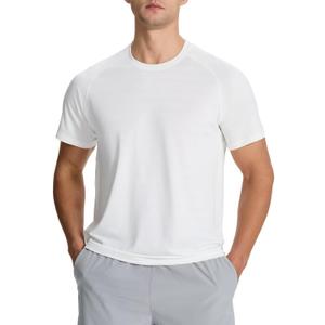 Men's Sun Protection Shirts Lightweight Athletic Quick Dry Rash Guard Cooling Tee (White, M)