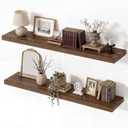 Vivelove Walnut Floating Shelves 36 x 8 Inch, 8 Inch Deep Shelf, Set of 2, 36"Wx8"Dx1.4"H