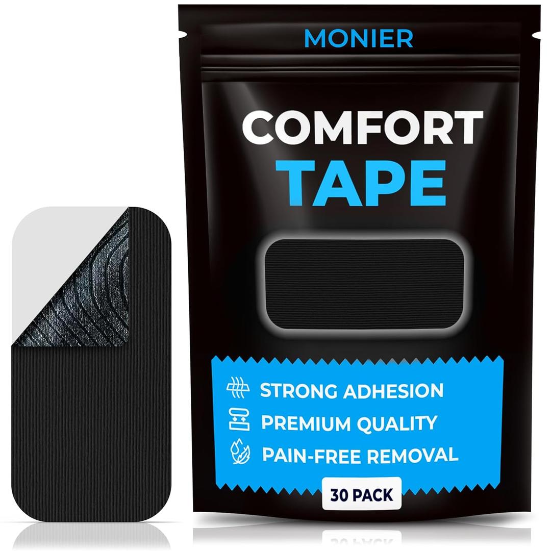 MONIER Comfort Tape (30 Pack) - Pain Free Removal, Hypoallergenic, Latex Free & Gentle On Skin - Skin Friendly Adhesive Cotton Tape