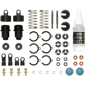 Tamiya 300050746 50746 1:10 Oil Pressure Shock Absorber Black with Springs Silver Pack of 2