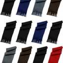 12 Pack Fleece Winter Scarves, Warm Winter Scarf Multi-color Bulk Wholesale, Unisex Men Women (Assorted)