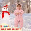 BYFRI Baby Boys Girls Snowsuit Newborn Cozy Winter Coat Infant Bear Hooded Jumpsuit Toddler Snow Outfit for 0-24 Months (Pink)