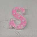 Pooqla LED Marquee Letter Lights, Pink Glitter Light Up Letters Alphabet Sign Battery Powered Night Light, Birthday Party Wedding Girls Gifts, Christmas Room Dorm Bedroom Decoration, Pink Letter S (Warm White)