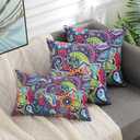 hyha Paisley Throw Pillow Covers 20x20 Inch, Set of 2 Printed Velvet Couch Pillows, Floral Pattern Decorative Pillow Covers, Multicolor Boho Pillow Covers for Bed Couch,(20x20, Paisley Floral)