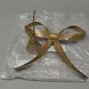 Large Glitter Champagne Gold Bow Christmas Tree Topper,9.4 Inch Metal Tree Topper,Champagne Gold Bow Christmas Decorations for Xmas Home Decor Holiday Party Indoor Outdoor Shop Office