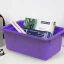 Storex Small Cubby Bins – Plastic Storage Containers for Classroom, 12.2 x 7.8 x 5.1 inches, Class Purple, 5-Pack (62419A05C)
