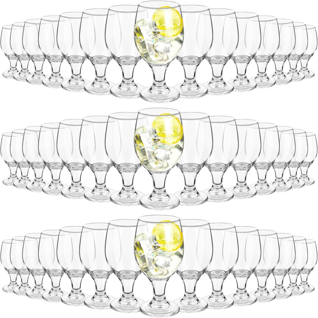 Patelai Set of 48 Water Goblet, 13.5 oz Clear Drinking Glasses Bulk Dishwasher Safe, Stemmed Water Glass for Juice Wine Beer Tea Sangria Cold Beverages, Reusable Glassware for Home Party Restaurant