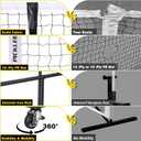 Portable Pickleball Net Set with Wheels, Regulation Size 22 FT & Half Court 11 FT, Steady Metal Frame Pickle Ball Net Set System with Carry Bag for Backyards, Driveways, and Garages
