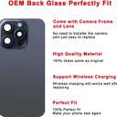 Rear Back Glass Replacement for iPhone 15 Pro 6.1-inches with Reparing Tool Kit and All Necessary Parts (Blue Titanium)