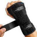 ONLYCARE FSA HSA Carpal Tunnel Wrist Brace Fit Right Hand, Adjustable Wrist Wraps Night Support, Metal Splint Stabilizer Relief Pain for Women Men, Hand Brace for Sprain, Arthritis, Tendonitis, S (Black)