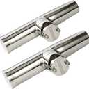 Amarine Made 2 Pcs Fishing Rod Holder, Stainless Tournament Style Clamp on Rod Holder, Rail Mount Fishing Pole Holder for Rails 7/8" to 1"