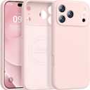 Ktele Magnetic for iPhone 17 Pro Case [Compatible with Magsafe] [Premium Silicone Satin-Smooth Touch] Slim Shockproof Anti-Scratch Microfiber Lining Case, 6.3 inch, Pink Sand