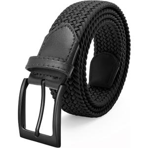 FAIRWIN Men's Golf Belt, Stretch Braided Elastic Woven Casual Jeans Belts 1 3/8" Nylon Web Work Belts for Men