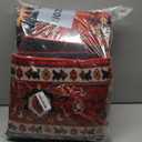 YJ.GWL Large Area Rug for Living Room, 5x8 Machine Washable Boho Rug for Bedroom, Low Pile Lightweight Thin Rugs Floral Vintage Distress Print Pattern Carpet for Dining Room, Red