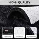 FinRèc 5x8 Feet Black Rugs for Living Room Bedroom, Fluffy Shaggy Area Rug, Non-Slip Soft Shag Rug for Nursery Kids Room Dorm Room Home Decor, Indoor Plush Floor Carpet
