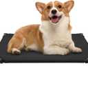 Love&go Elevated Dog Bed with Metal Frame, Cooling Raised Pet Cot for Dog and Cat (Small-18.5x18.5x5.5 inch, S - Black Bed)