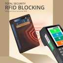 Real Leather Slim Minimalist Wallet for Men and Women -RFID Blocking Front Pocket Thin Credit Card Holder Stylish Wallets (Dark Brown)