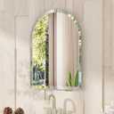 VocalStar Frameless Arch Mirror, 18" x 26" Bathroom Wall Mirror with Beveled Edge, Modern Decorative Vanity Mirrored for Living Room, Entryway, Bedroom | 1/4-Inch Shatterproof Glass