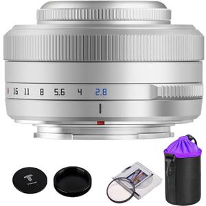 TTARTISAN AF 27mm f2.8 APS-C Frame Lens Ultra-Compact Pancake Lens for Fuji X Mount Cameras for Fujifilm XS10 X-E4 X-T10 X-T20 X-T3 X-T4 X-T100 X-T200 X-T30 X-Pro1 X-Pro2 X-Pro3 X-E1-Silver
