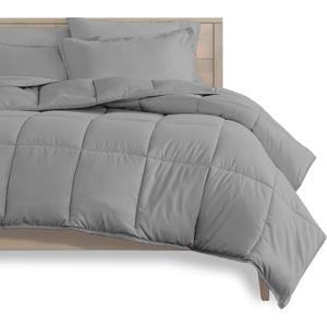 Bedding Set with Comforter, Pillows, Sheets and Shams, Lightweight, 8 Piece Multiple Colors - Super Soft (Gray, Queen (U.S. Standard)), 6pcQ25