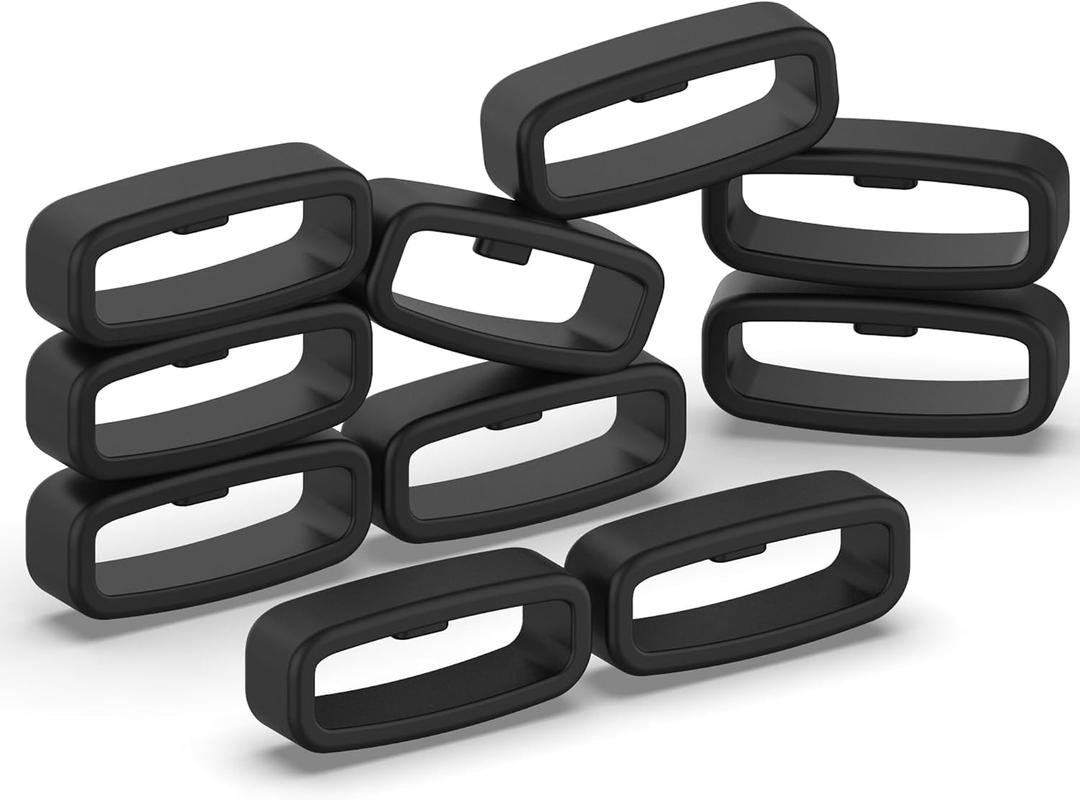 FanTEK 10pcs Watch Strap Holder Loop, Silicone Watch Band Keeper Retainer Fastener Ring Parts for Smart Watch Band Wristband Replacement
