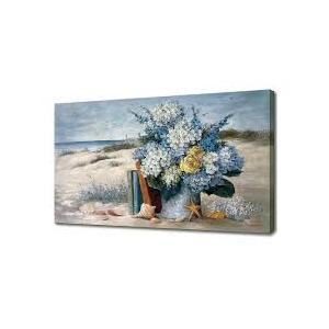 Blue Flower Wall Art for Living Room Beach Floral Canvas Print Modern Hydrangea Flowers Picture