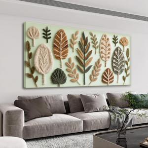 Tsomzxng Boho Wall Art Chic Home Wall Art Modern Bohemian Feather Green Canvas Wall Art Decor Picture For Bedroom Apartment Dorm Living Room Nursery Backdrop 20" X 40" Ready To Hanging