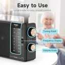 PRUNUS J03 AM FM Radio Portable Plug in Wall or AA Battery Operated for Home/Outdoor, Large Speaker Excellent Sound and Reception, Large Tuning Knobs, Gifts for Seniors, No,Internet Radio/Shower Radio