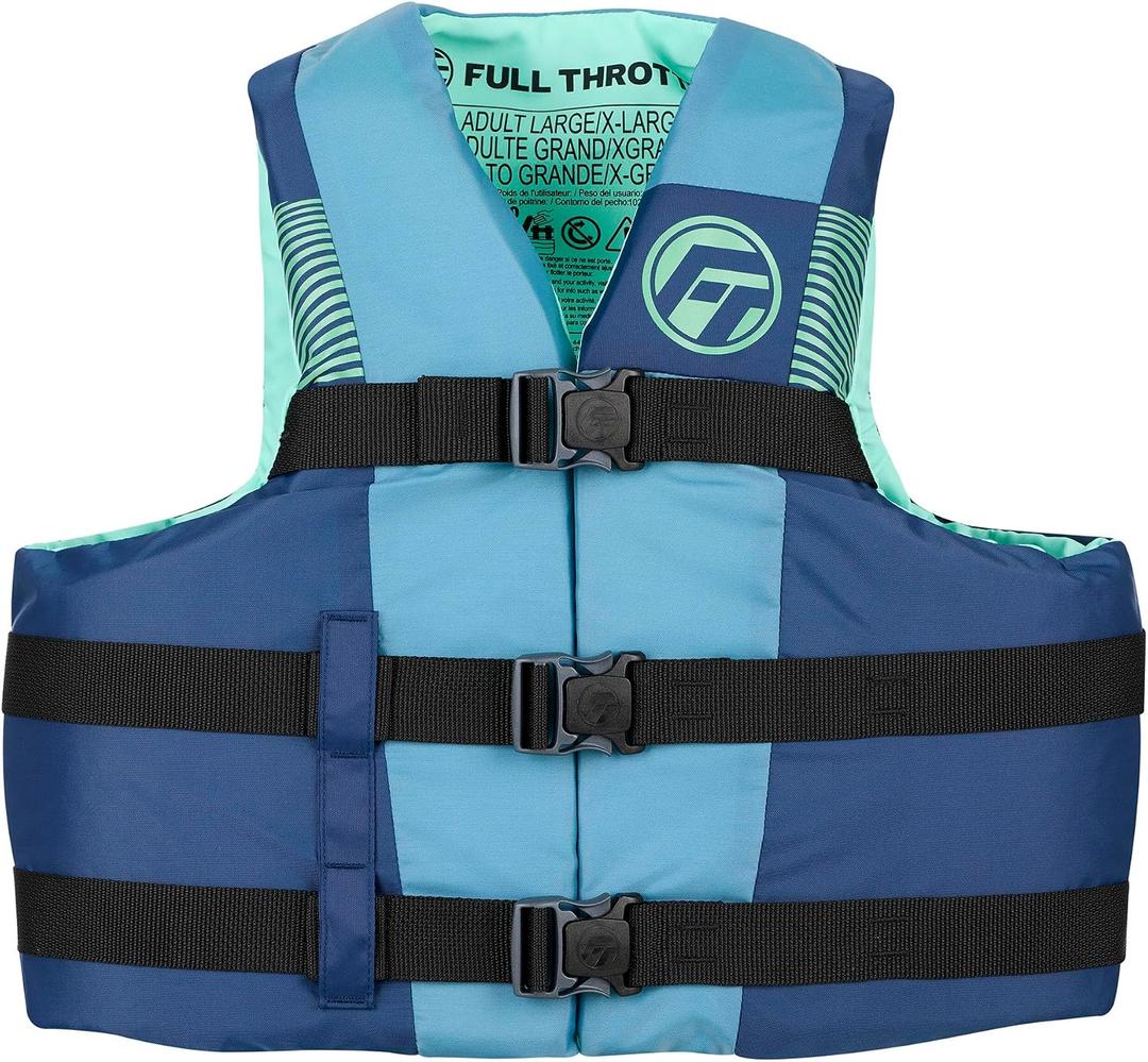 Full Throttle U.S. Coast Guard and Transport Canada Approved Adult Nylon Life Vest for Adults 90 Pounds and Over 4XL