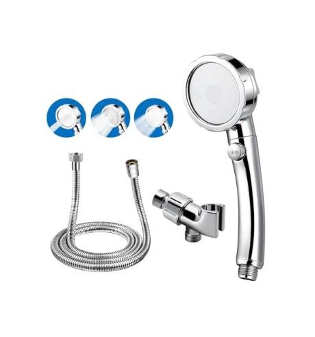High Pressure Handheld Shower Head with ON/OFF Pause Switch 3 Spray Modes Water Saving High Pressure Shower Heads,Detachable Showerhead Set Equipped with Stainless Steel Hose and Brackets (Modern)