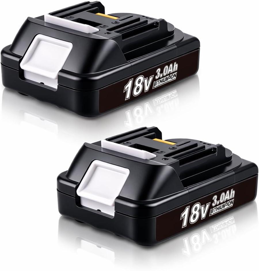VANTTECH 2Packs 3.0Ah 18V BL1830B Replacement for Makita 18 Volt Battery BL1820B-2 BL1830B-2, Compatible with Makita BL1815 BL1820 BL1830 BL1830B 1840B 1850B BL1860B