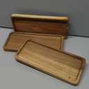 Wooden Serving Platter, 11.8 x 5.1 Inch, Set of 3, Acacia Wood Tray, Perfect for Serving Charcuterie, Desserts, Dips, Sushi, Parties, Family Gatherings, Weddings, and Home Decor, by GNIEMCKIN.