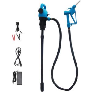 120V AC / 12V DC Electric Drum Pump, 55 Gallon Barrel Fuel Pumps with 2-Inch Bung Adapter with Supply 34 in-49 inTelescoping Suction Tube 5 GPM Flow Rate for DEF, Diesel, Water, Antifreeze