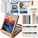 Mixed Media Art Set,55 Pack Painting Supplies Kit with Tabletop Sketch Box Easel and Various Accessories,Complete Painting Set for Students Artists Beginners