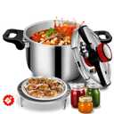 12.6QT Commercial Thickened 304 Stainless Steel Pressure Cooker, 8 Heavy-Duty Safety Protection, 70% Faster Cook Stock Pot for Catering & Batch Home Canning