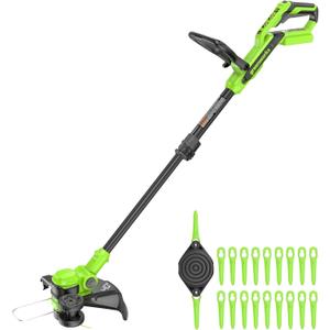 Greenworks 40V 13" 2-in-1 Cordless Trimmer/Edger w/ 20 Blades, Heavy Duty for Thick Weeds/Brush, Edges Fence/Sidewalk, Gas-Free Lightweight, Battery and Charger Not Included
