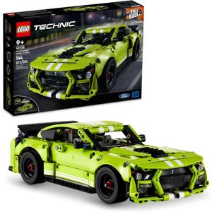 LEGO Technic Ford Mustang Shelby GT500 Building Set 42138 - Pull Back Drag Race Toy Car Model Kit, Featuring AR App for Fast Action Play, Great Gift for Boys, Girls, and Teens Ages 9+