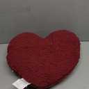 EVOLIVE Heart Pillow, Love Pillow Gifts, 15X17 Inch Large Heart Shaped Pillows, Sherpa Material Room Decor Throw Pillows, Living, Bedroom, Indoor Outdoor (Wine Red)