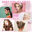 90 Piece Hair Styling Set: 30 Teasing Brushes, 30 Rat Tail Combs, 30 Edge Brushes for Women, Babies, and Kids - Pink