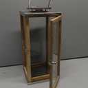 Large Lanterns Decorative - 25in IP65 Waterproof Wood Lanterns Decorative with Tempered Glass & LED Flameless Candle , Decorative Lantern for Indoor Outdoor, Front Porch, Garden, Farmhouse