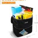 HOTOR 3 Gallons Car Trash Can, Ultra Large Capacity Organizer and Storage with Adjustable Straps & Magnetic Snaps, Waterproof Car Accessory for Interior Car Stuff Storage, Black