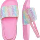 IceUnicorn Kids Girls Slide Sandals Toddler Slippers Boys Non-slip Summer Casual Beach Water Shoes for Indoor & Outdoor (Pink)