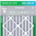 Filterbuy 20x25x4 Air Filter MERV 8 (MPR 700) Dust Defense Replacement (1-Pack), Electrostatic Pleated HVAC AC Furnace Filters, Made in USA (Actual Size: 19.50 x 24.50 x 3.63)