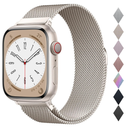 Original Stainless Steel Milanese Loop Compatible with Apple Watch Band 38mm 40mm 41mm 42mm 44mm 45mm 49mm, Magnetic Clasp Replacement Band for iwatch Series 9, Ultra 2, SE, Ultra, 8 7 6 5 4 3 2 1, a-starlight