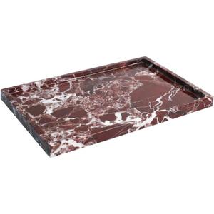 Real Luxurious Natural Marble Vanity Tray Genuine Marble Storage Tray for Home Decor Stone Tray for Bathroom/Kitchen/Vanity/Dresser,Plate Holder for Tissues, Candles, Towel (12" x 8" x 0.7")