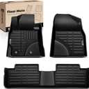 YHTAUTO All Weather Floor Mats Compatible with 2009-2013 Toyota Corolla Sedan, Automatic Transmission, TPE Floor Liners All-Weather Protection Custom Fit, 1st & 2nd Row, Set of 3