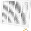 Fancat 16x12 Duct Opening | Steel Return Air Grille | Vent Cover Grill for Sidewall and Ceiling | HVAC Cold Air Intake Grille | White | Outer Dimensions: 17.75"W X 13.75", 16''Wx12''H [Duct Opening]