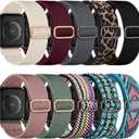 Maledan 10 Pack Stretchy Solo Loop Compatible with Apple Watch Band 40mm 38mm 41mm 42mm 44mm 45mm 46mm 49mm Women Men,Soft Nylon Elastic Braided Strap for iWatch Series 11 10 9 8 7 6 5 4 3 2 1 SE Ultra (Black/Cactus/Pink/Gray/Wine/Starlight/Boho Green/Green Arrow/Boho Rainbow/Yellow Leopard)